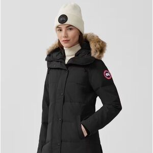 CANADA GOOSE Shelburne Fur Trim Black Winter Puffer Down Parka - Women’s Large
